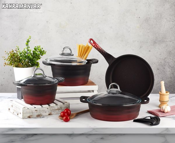 Red / Black Festa 7 Parça Döküm Set