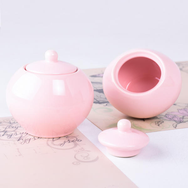 Hellrosa Julia Zuckerdose 10 cm 2 Stück | Keramika