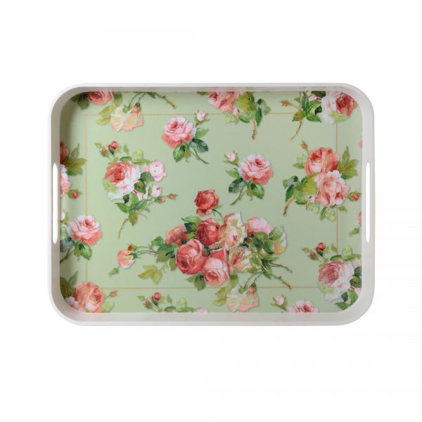 30 × 40 سم النعناع الأخضر SAKAYIK DEEP DIKD. صينية ميلامين مقاومة للانزلاق | حرير- FRM915