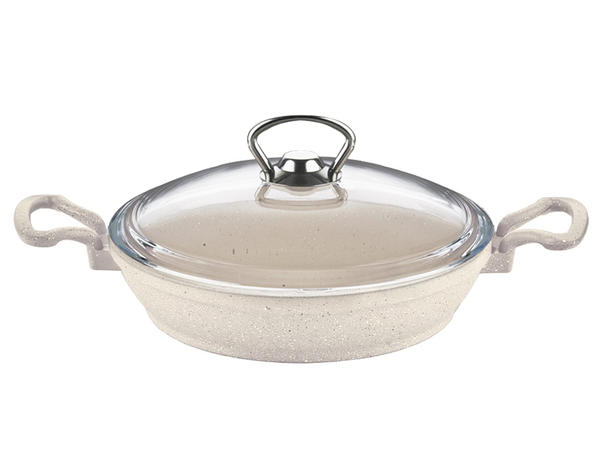 Taç Granit Döküm Sahan 22 cm - Krem (Kapaklı)