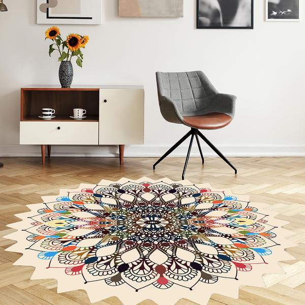 Kozzy Home Yıkanabilir, Deri Taban Yuvarlak Halı 6446 100x100