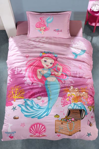 Clasy Ranforce Delfin v1 Pembe Tek Kişilik Nevresim Takımı