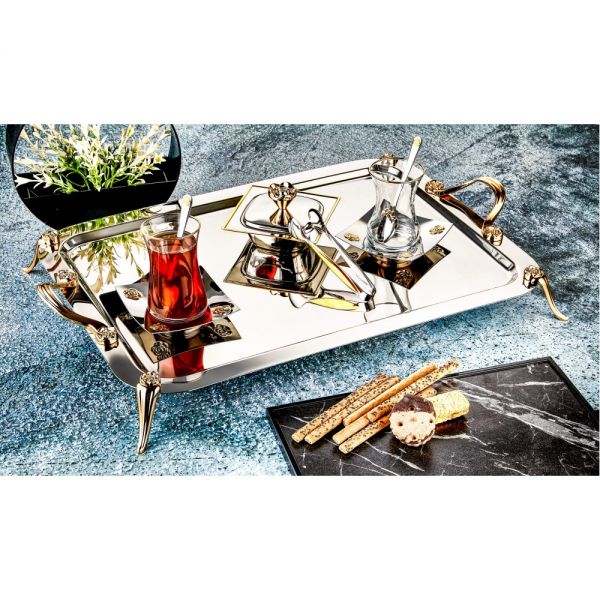 Gold 40 Parça Self Ayaklı Çay Seti