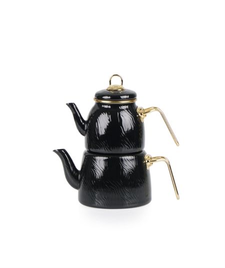 Acar Küche | Qualita Hüma Serie Schwarze Teekanne aus Emaille