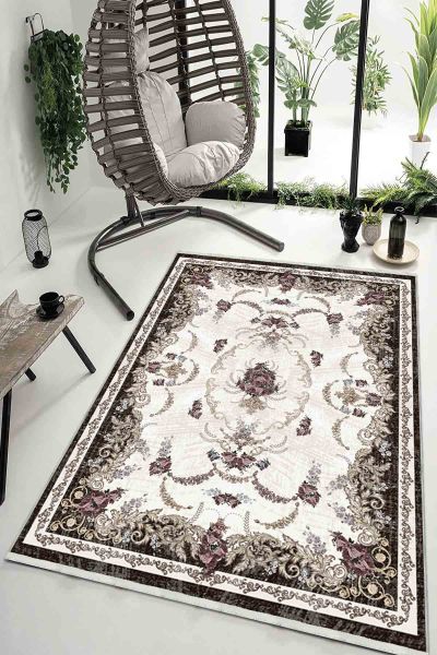 Birkilim Yıkanabilir Dekoratif Halı İpeksi Kaymaz Taban | MLN-IP-HK-077