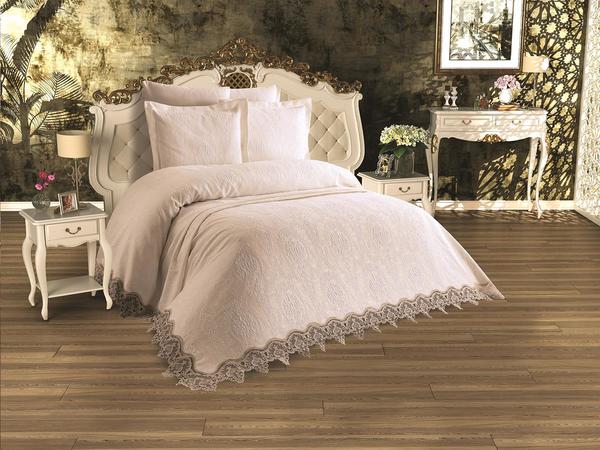 Ensemble de piqué de dot à lacets français Buket Cream