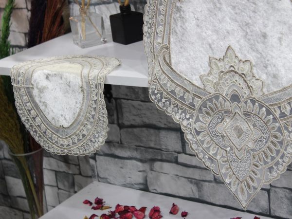 Asel Nakışlı Yatak Odası Ve Salon Takımı Açık Kahve