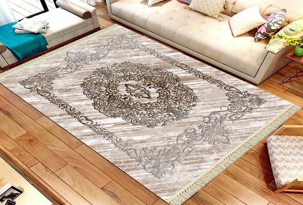 Roland 5'li Yıkanabilir Halı Seti | Kahverengi -Gri | roland-3018