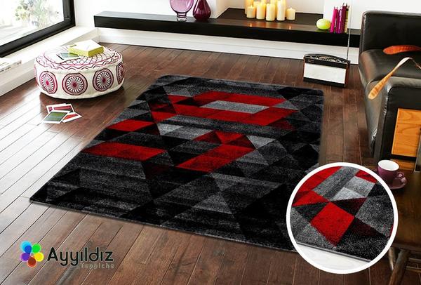 Ayyıldız Lima Halı 100% PP Frise 13mm 2800gr | Kırmızı | 1920Red