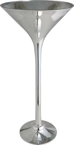 Dekonaz Dekoratif XL Alüminyum Vazo | 60cm | Gümüş