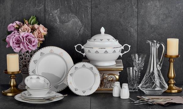 Neva Acis 60 Parça Elegance Yemek Takımı | 12 Kişilik | Yuvarlak | N2568