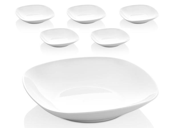 Assiette plate carrée en mélamine 6 pièces 21cm