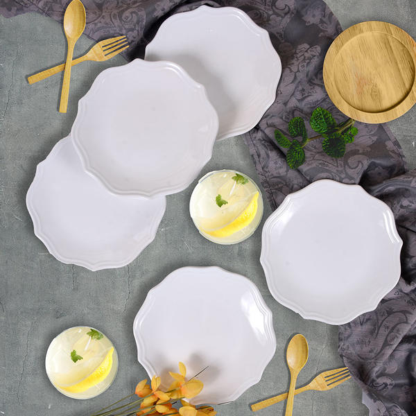 Assiette à Gâteau Roméo Blanc 21 Cm 6 Pièces | Keramika