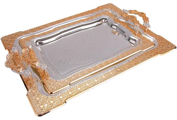 Bavary İkili Elegance Tepsi Yüksek Kalite | Altın | By-2208l-mh53g