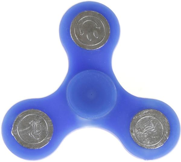 Smiley Mavi Metal Ağırlıklı Stres Çarkı 70 mm