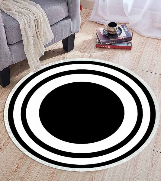 Birkilim Yuvarlak Yıkanabilir Dekoratif Halı İpeksi Kaymaz Taban | MLN-IP-YU-HT-531