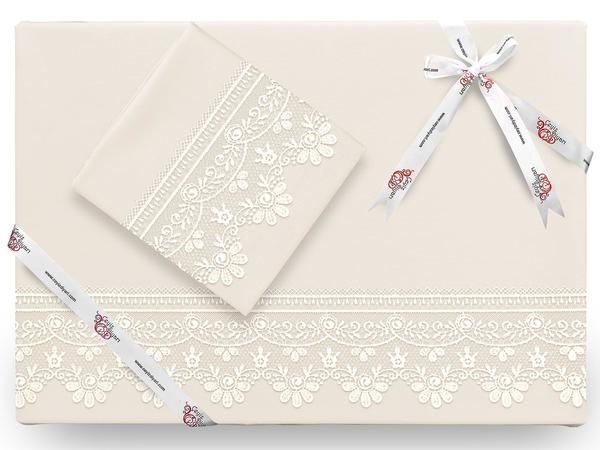 طقم غطاء لحاف فرنسي سادة من Efsun كريم