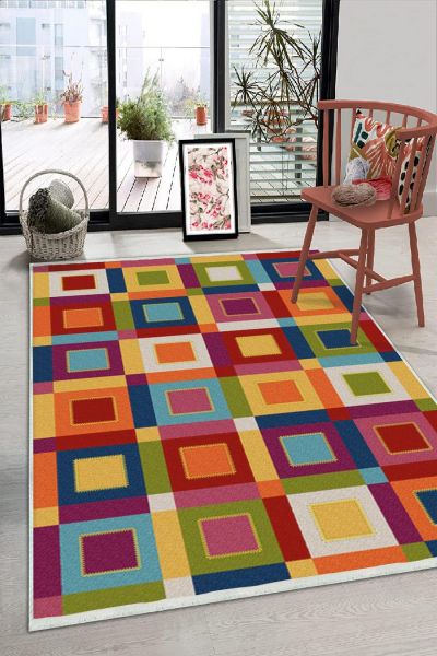 Birkilim Yıkanabilir Dekoratif Halı İpeksi Kaymaz Taban | MLN-IP-HS-195