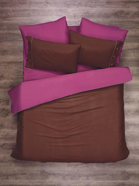 Kupon Tek Kişilik Nature Nevresim Takımı Kahve-Fuşya