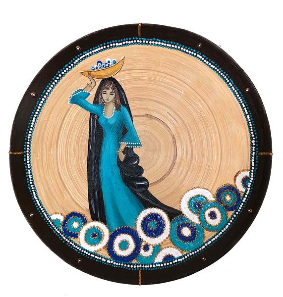 Kozzy Home Tapis rond à base de cuir lavable 6411 100x100