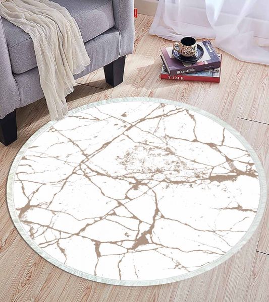 Birkilim Yuvarlak Yıkanabilir Dekoratif Halı İpeksi Kaymaz Taban | MLN-IP-YU-HT-422