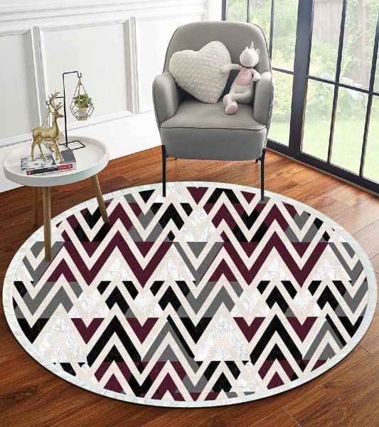 Birkilim Yuvarlak Yıkanabilir Dekoratif Halı İpeksi Kaymaz Taban | MLN-IP-YU-HT-783