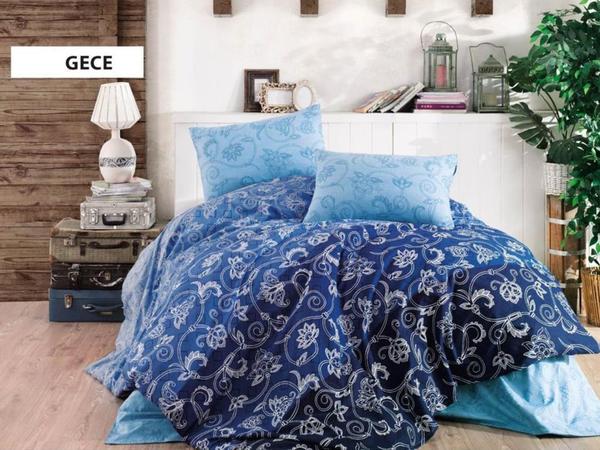 Gece Çift Kişilik Nevresim Takımı Mavi