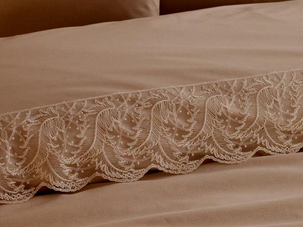 Fransız Güpürlü Dolphin Çeyizlik Nevresim Takımı Cappucino