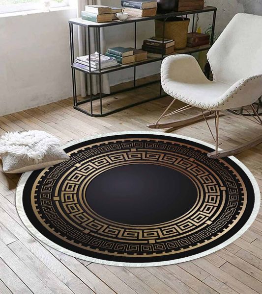 Birkilim Yuvarlak Yıkanabilir Dekoratif Halı İpeksi Kaymaz Taban | MLN-IP-YU-SD-268