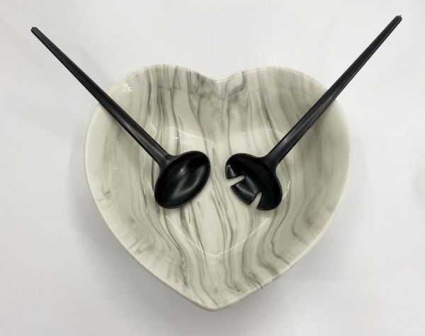 Bol à salade design coeur en céramique Yns 301012008MER