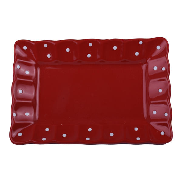 Assiette Red Flag Drops Polka Dots 22 cm 2 pcs | Keramika