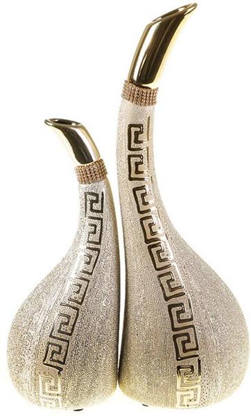 Burcu 2'li Dekoratif Vazo - Krem