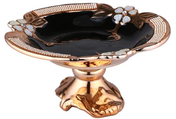 Almina Dekoratif Tabak | Bakır & Siyah | Al-2560-b