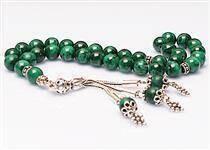 Chapelet en pierre de malachite (925 SET ARGENT 8mm)