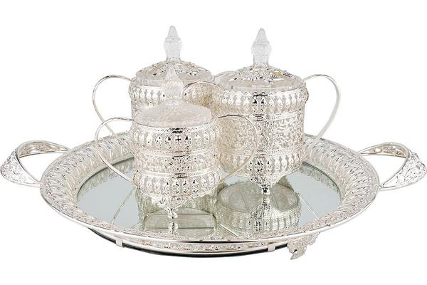 Cam Metal İşlemeli | Tepsi Seti | 10 Parça | By-t6773-s