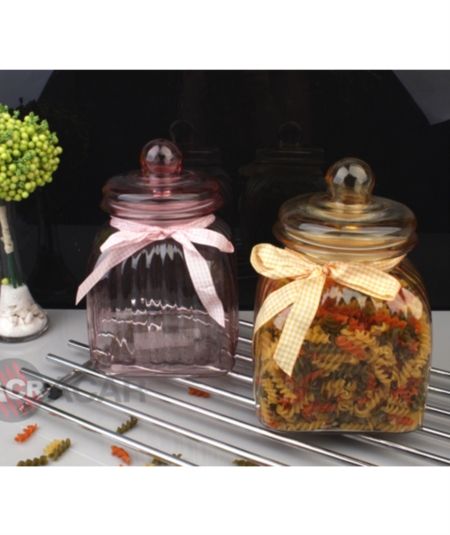Acar | Köşeli Renkli Cam Kavanoz 3 Lt