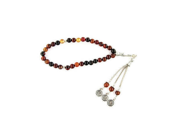 Dark-Colored Agate Ceyt Stone 33 Piece Rosary