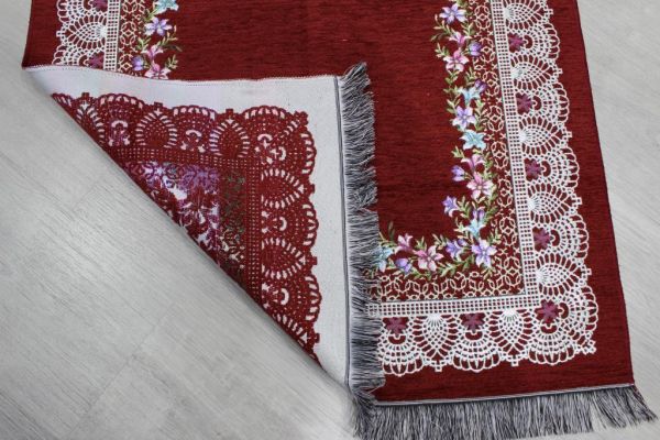 Çeyizdiyarı Dantela Dokuma Seccade Kiremit