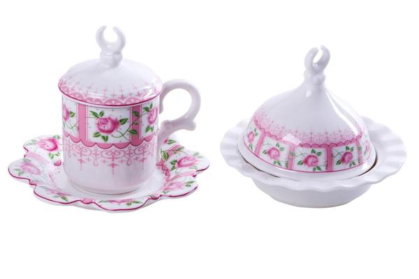 Almina 6'lı Melissa Mocha Kahve Fincan Seti 21 Parça