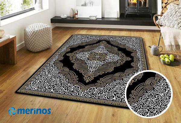 Merinos Elite Çiçek İşlemeli Halı | Altın | 23045-997-Gold