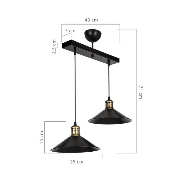 Maya 2Li Sarkıt Siyah