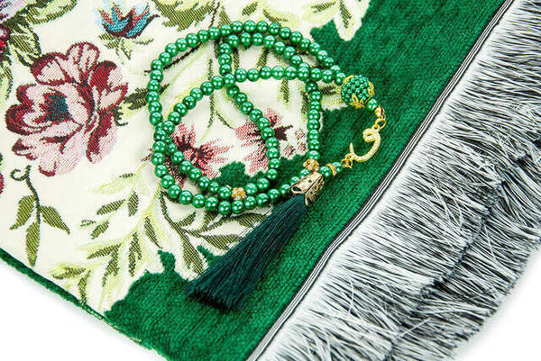 Ramadan Special Set 45 - Prayer Rug - Shawl - Rosary - Boxed