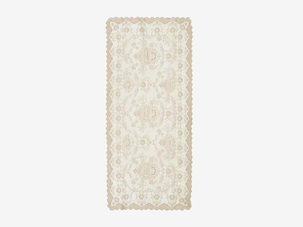 Knitted Panel Patterned Console Cover Bahar Cappucino