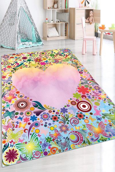 Birkilim Yıkanabilir Dekoratif Halı İpeksi Kaymaz Taban | MLN-IP-HP-607