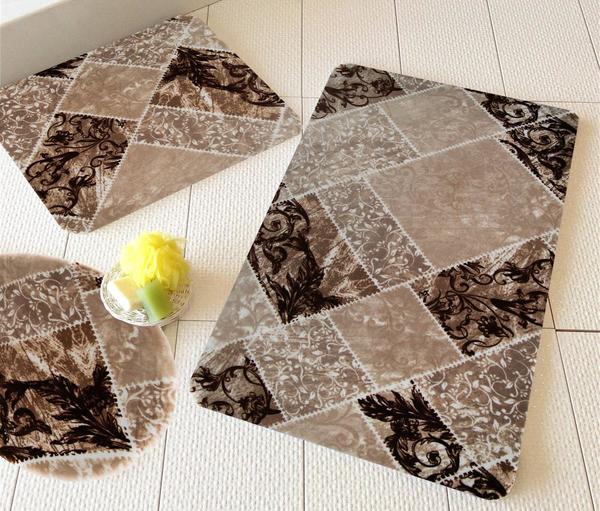 Elegance 3lü Klozet Takımı Coffee Patchwork