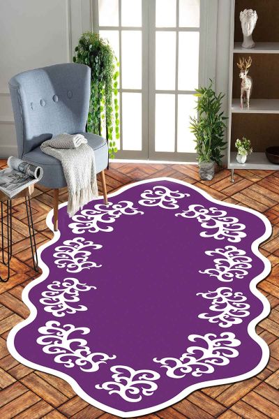 Birkilim Lazer Kesim Yıkanabilir İpeksi Kaymaz Taban Dekoratif Halı | MLN-IP-SD-131