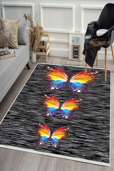 Birkilim Yıkanabilir Dekoratif Halı İpeksi Kaymaz Taban | MLN-IP-HS-474