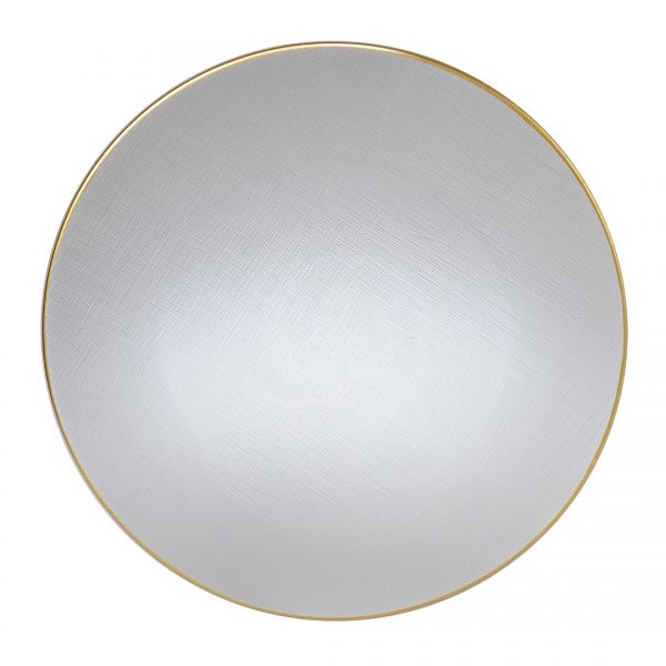 17285 FABRIC PATTERN GLASS SUPLA PLATE SADE-32 CM GOLD RIM | SILK-AKC902