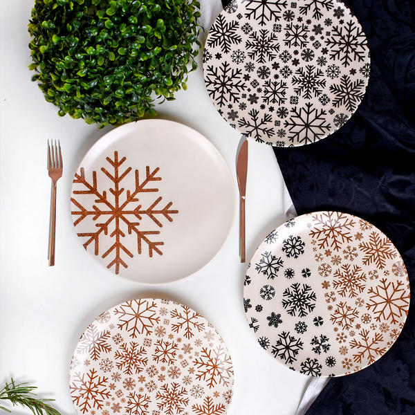Kar Taneleri Delta Pasta Tabağı 21 Cm 4 Adet - 17966-67-68-69 | Keramika