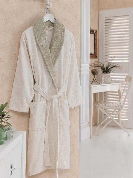 Cotton Box Banyo Bornozu M-L Frida | Krem-Yeşil | CB-12